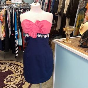 Lilly Pulitzer Strapless Embellished Dress Size 4
